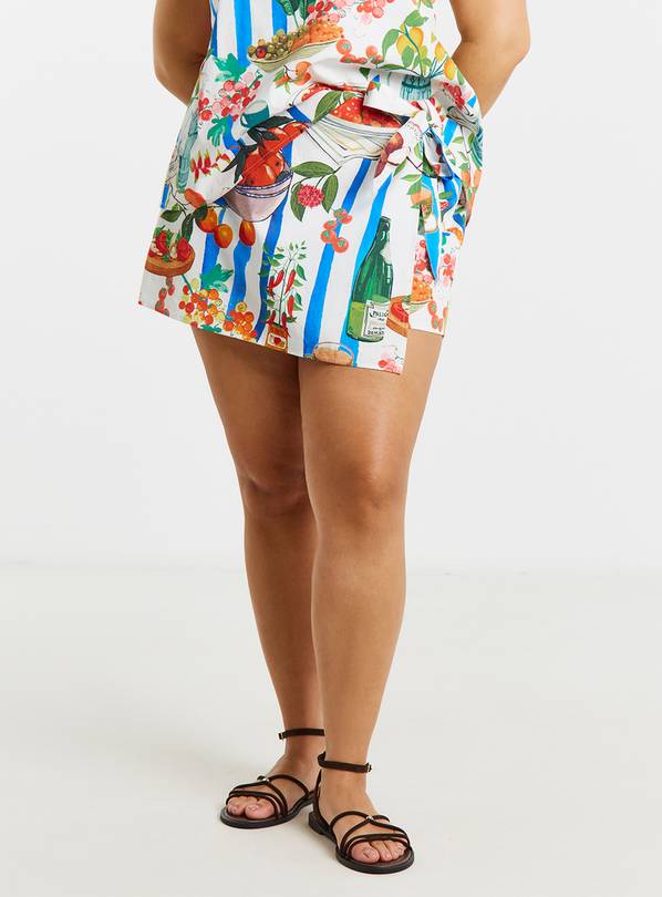 SIMPLY BE Plate Print Wrap Skort 24